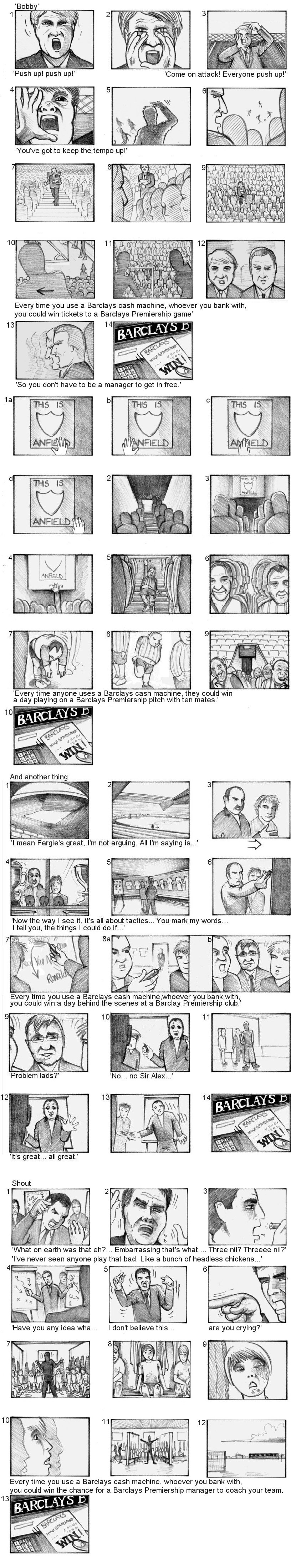 BARCLAYS PREMIERSHIP STORYBOARDS BY ANDY SPARROW