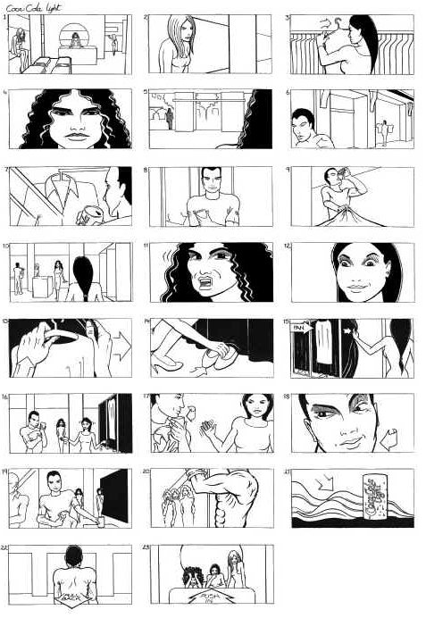 COCA COLA LIGHT STORYBOARDS BY ANDY SPARROW