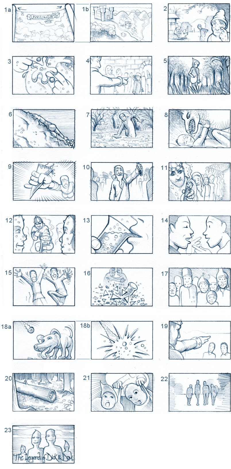 DICK & DOM'S OPENING SEQUENCE STORYBOARD BY ANDY SPARROW