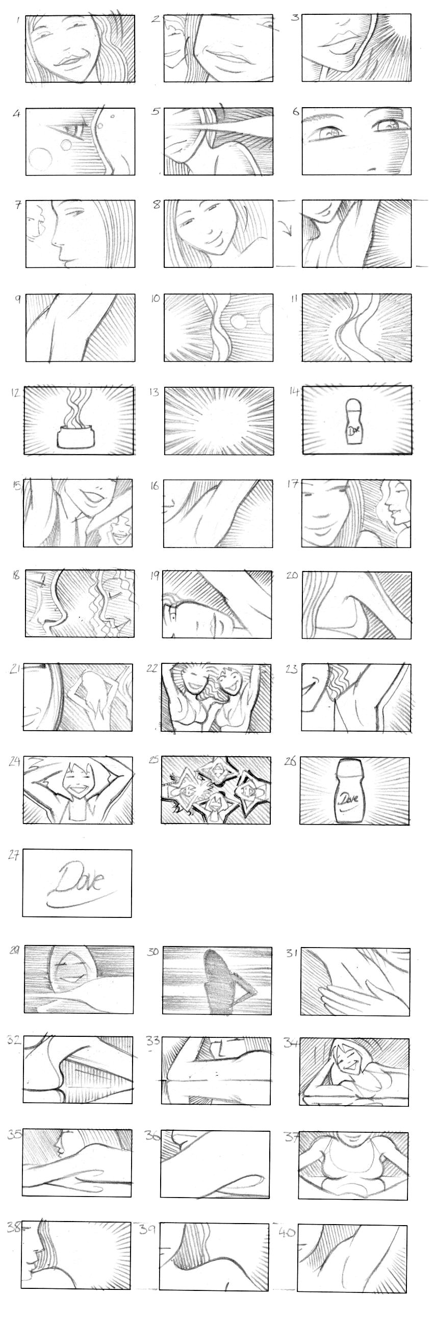 DOVE 'QUICKIES' STORYBOARD BY ANDY SPARROW