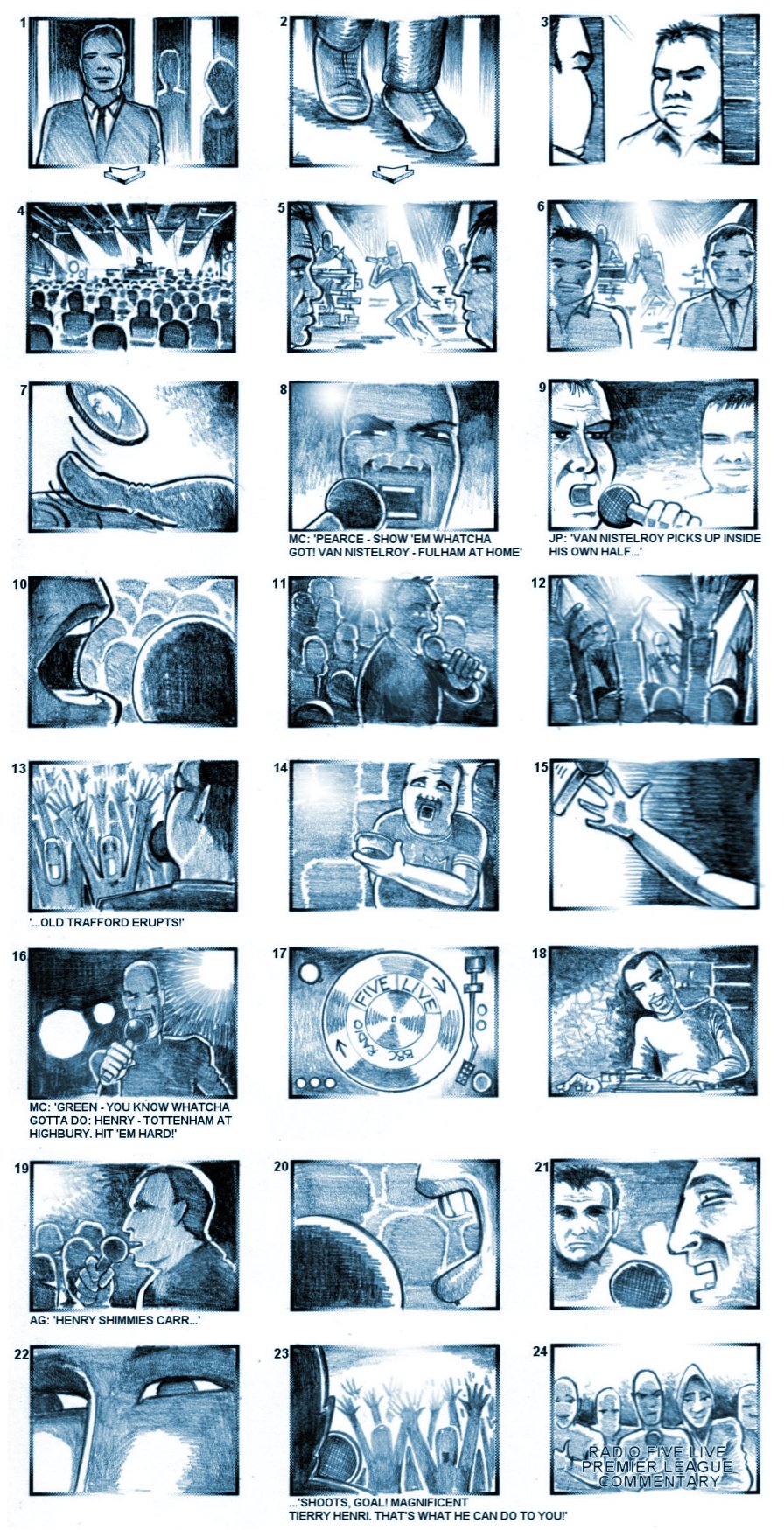 RADIO 5 LIVE COMMENTARY STORYBOARDS BY ANDY SPARROW