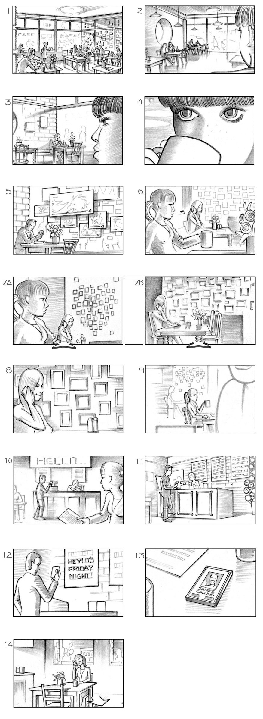 VODAFONE 'CAFE' STORYBOARD BY ANDY SPARROW
